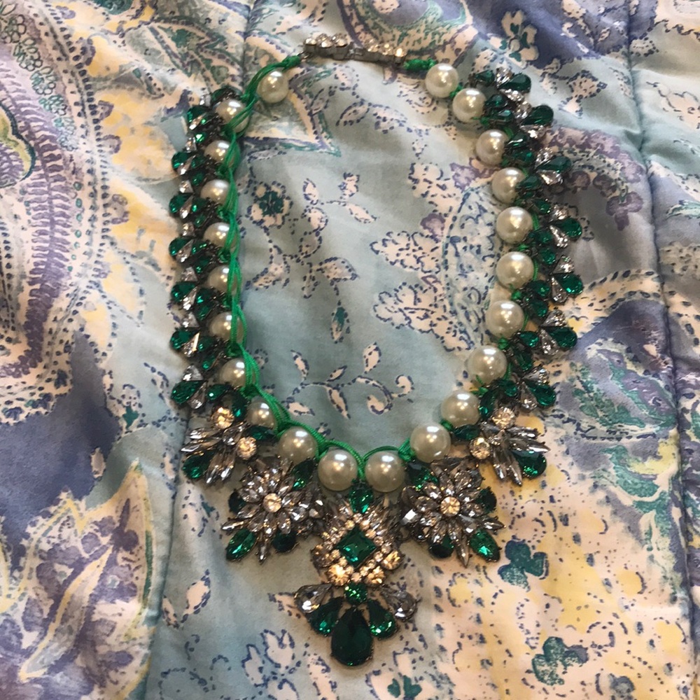 Pearl Crystallized Statement Necklace - image 2